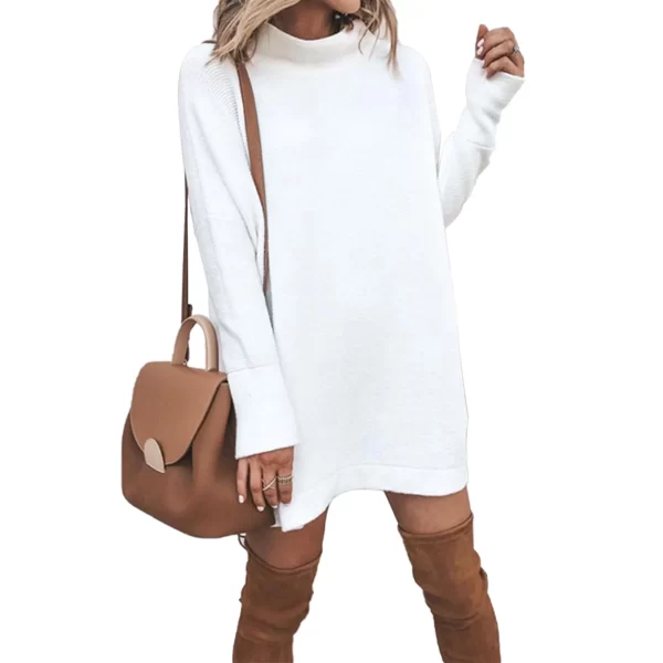 Sexy Dance Turtleneck Pullover Sweater Dress - Image 2